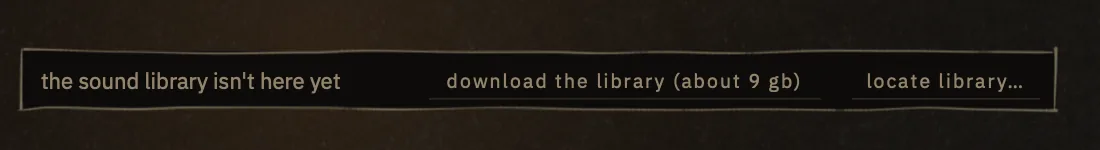 The band: the sound library isn't here yet, with the doors download the library and locate library.